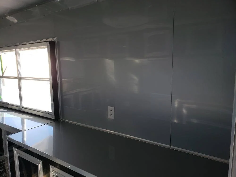8.5' x 20' Light Pewter Porch Style Concession Food Trailer