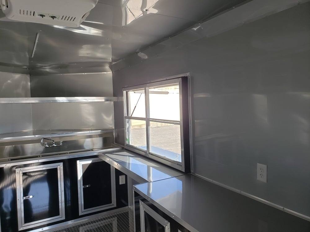 8.5' x 20' Light Pewter Porch Style Concession Food Trailer