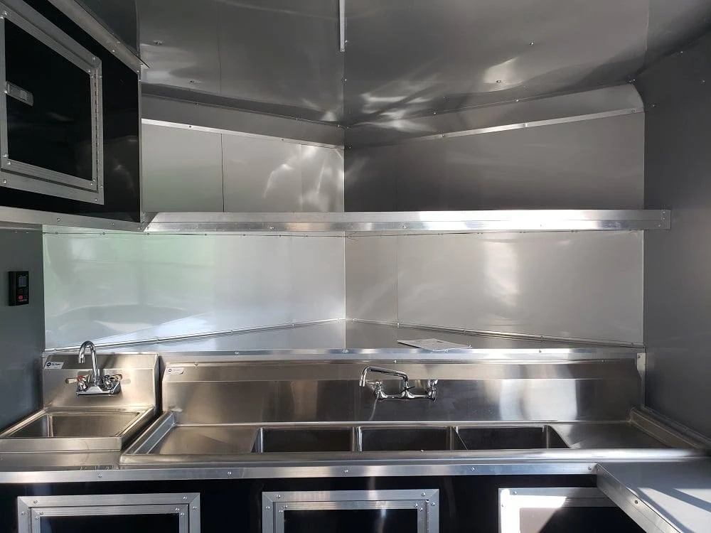 8.5' x 20' Light Pewter Porch Style Concession Food Trailer