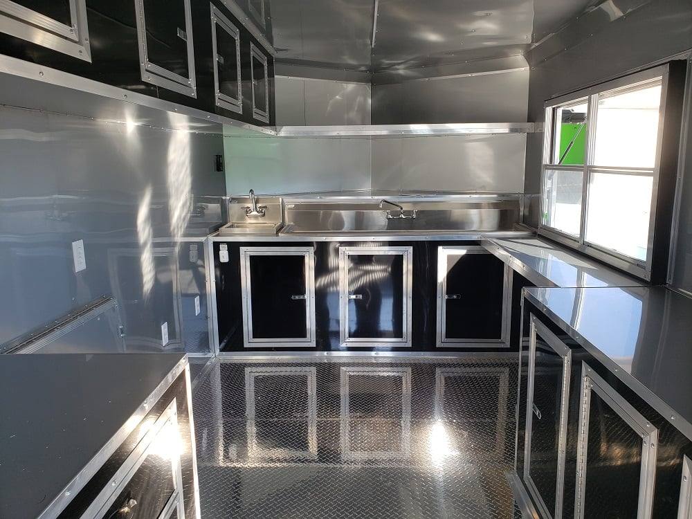 8.5' x 20' Light Pewter Porch Style Concession Food Trailer