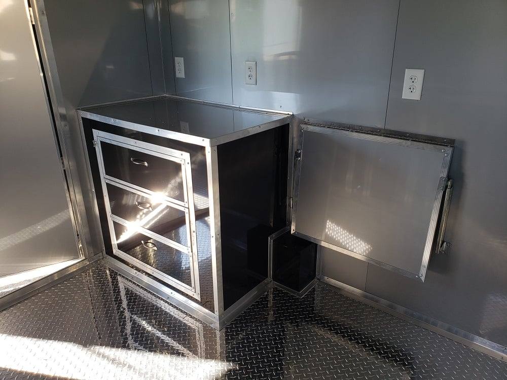 8.5' x 20' Light Pewter Porch Style Concession Food Trailer