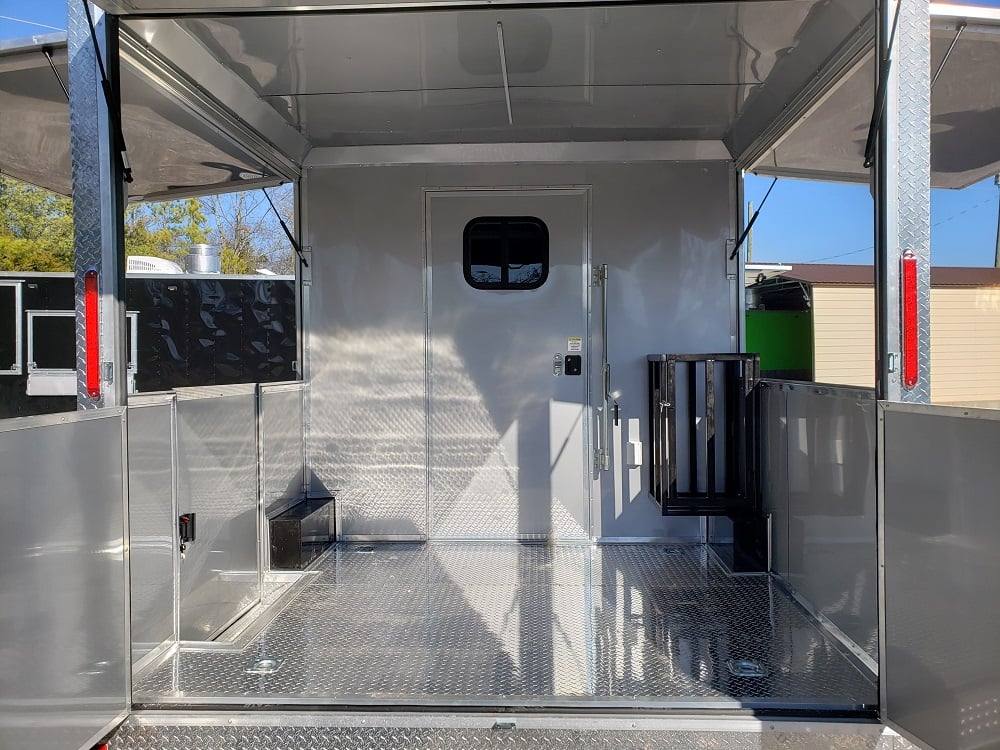8.5' x 20' Light Pewter Porch Style Concession Food Trailer