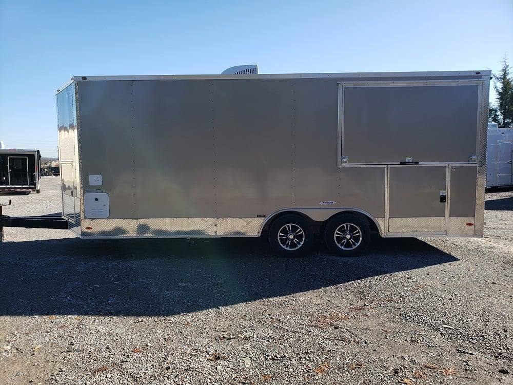 8.5' x 20' Light Pewter Porch Style Concession Food Trailer