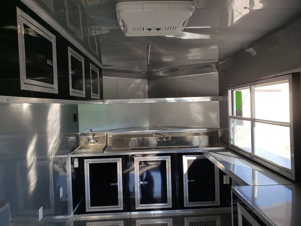 8.5' x 20' Light Pewter Porch Style Concession Food Trailer