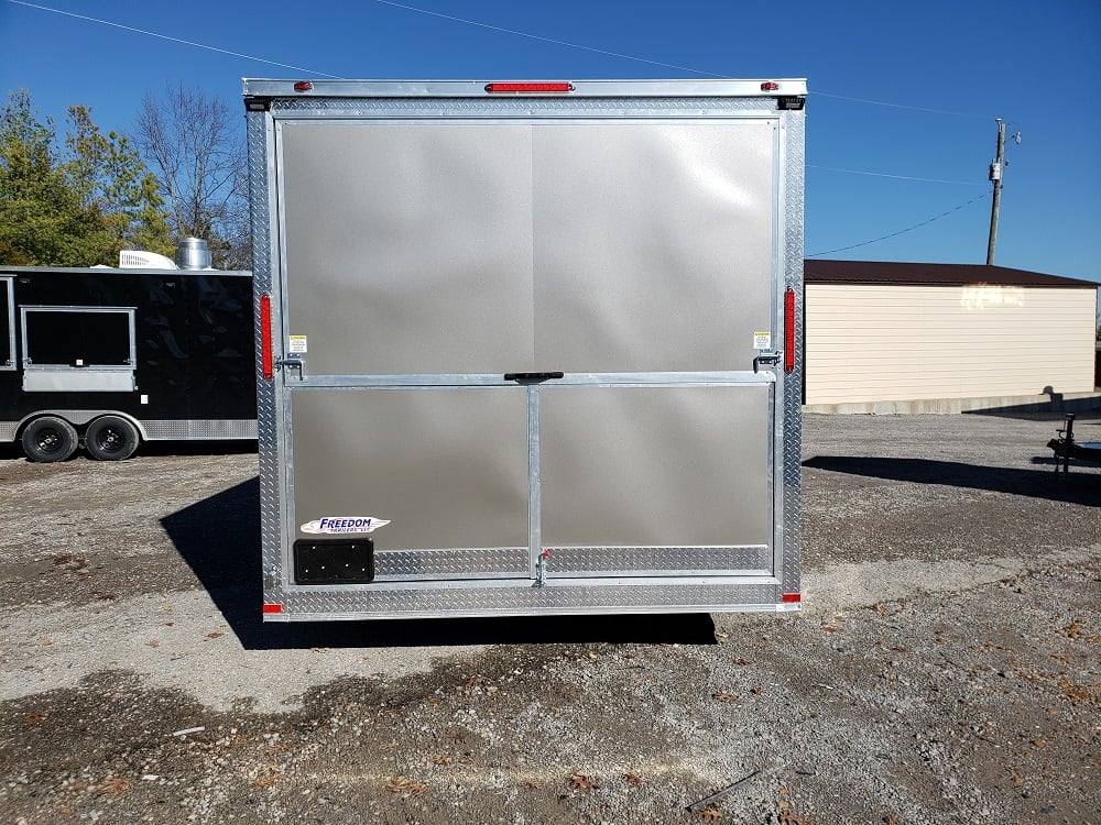 8.5' x 20' Light Pewter Porch Style Concession Food Trailer