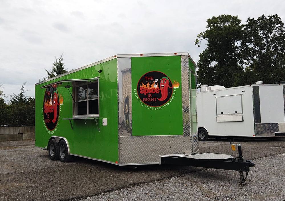 444-8.5-x-20-lime-green-concession-food-v-nose-trailer-1.jpg 8.5' x 20' Lime Green Concession Food V-Nose Trailer