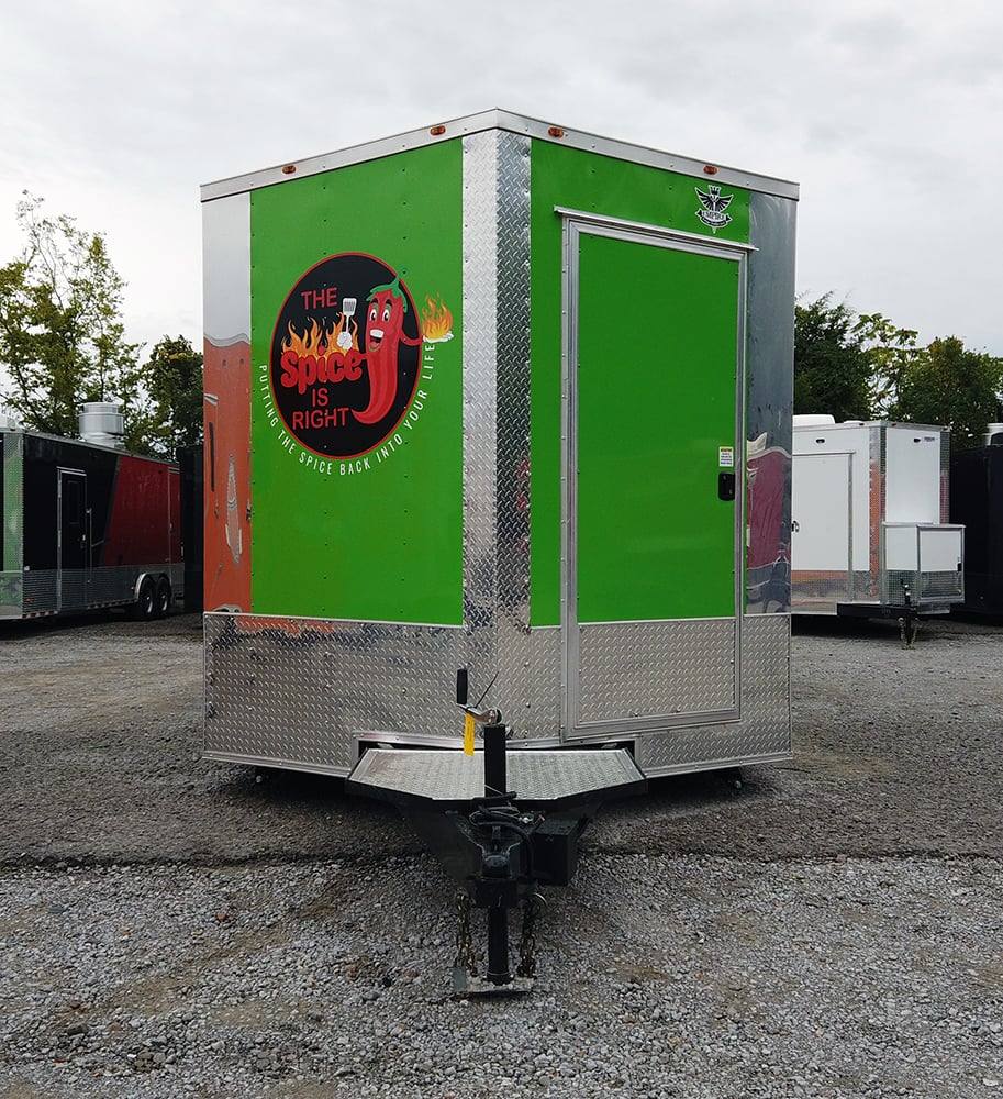 444-8.5-x-20-lime-green-concession-food-v-nose-trailer-10.jpg 8.5' x 20' Lime Green Concession Food V-Nose Trailer