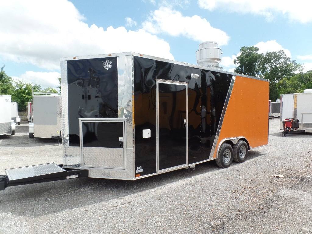447-8.5-x-20-orange-and-black-food-concession-trailer-with-appliances-5.jpg 8.5' x 20' Orange And Black Food Concession Trailer With Appliances