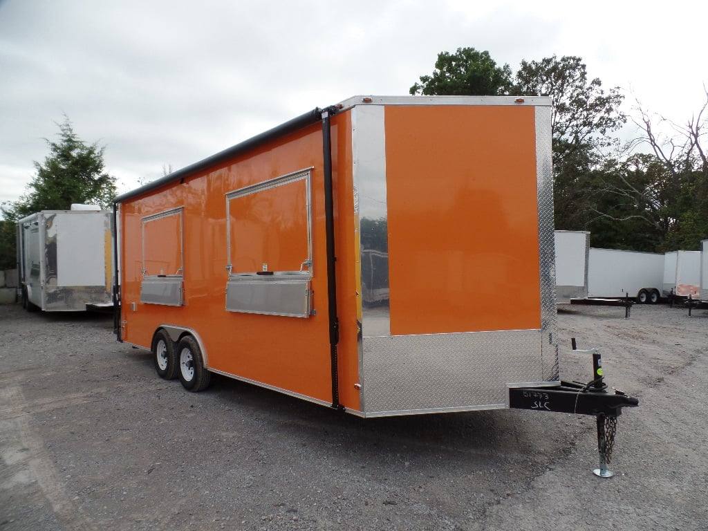 448-8.5-x-20-orange-concession-food-trailer-2.jpg 8.5' x 20' Orange Concession Food Trailer