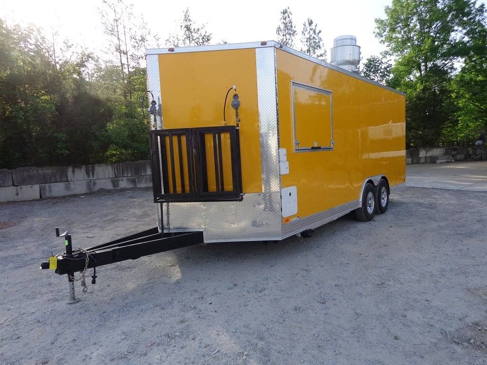 452-8.5-x-20-penske-yellow-concession-food-trailer-with-appliances-4.jpg 8.5' x 20' Penske Yellow Concession Food Trailer With Appliances