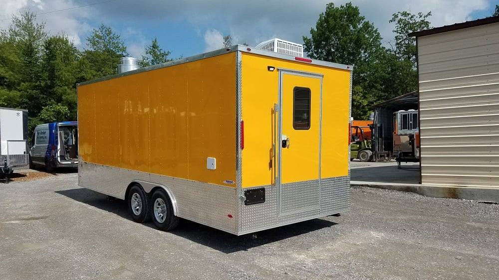 453-8.5-x-20-penske-yellow-flat-nose-concession-food-trailer-6.jpg 8.5' x 20' Penske Yellow Flat Nose Concession Food Trailer