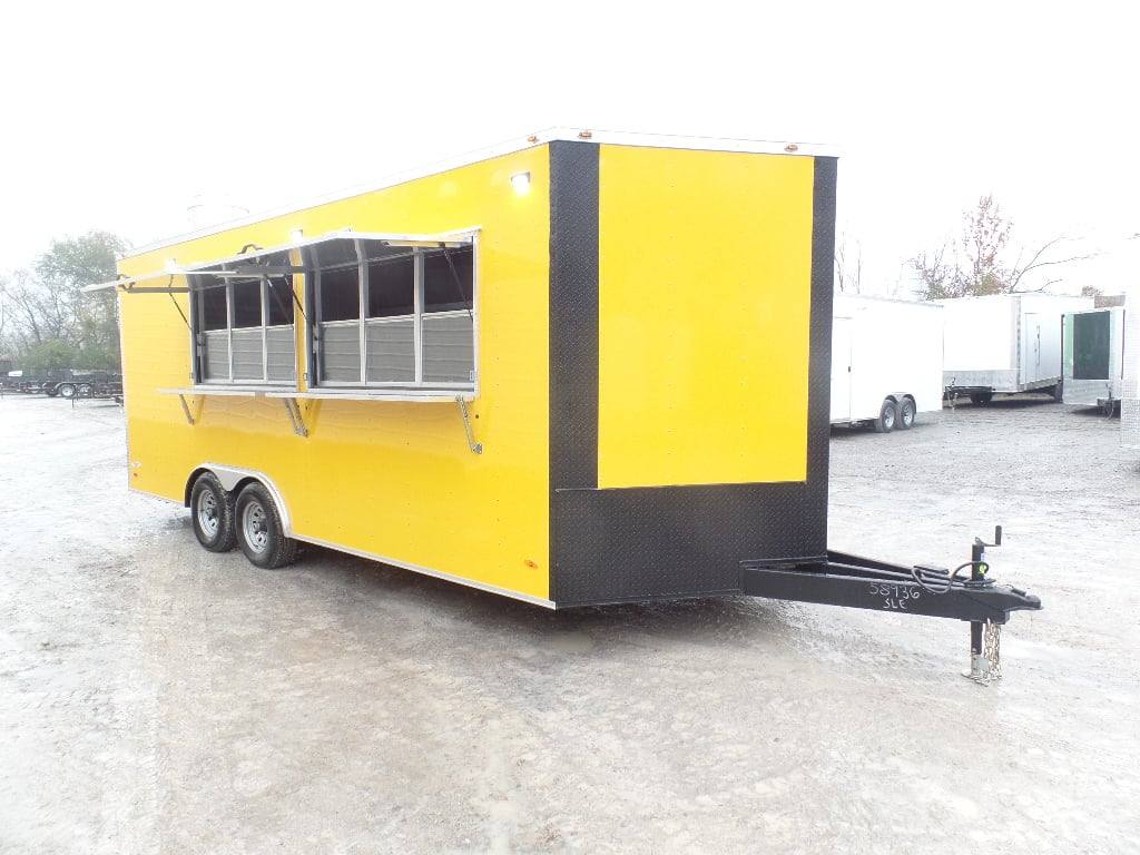454-8.5-x-20-penske-yellow-food-concession-trailer-1.jpg 8.5' x 20' Penske Yellow Food Concession Trailer