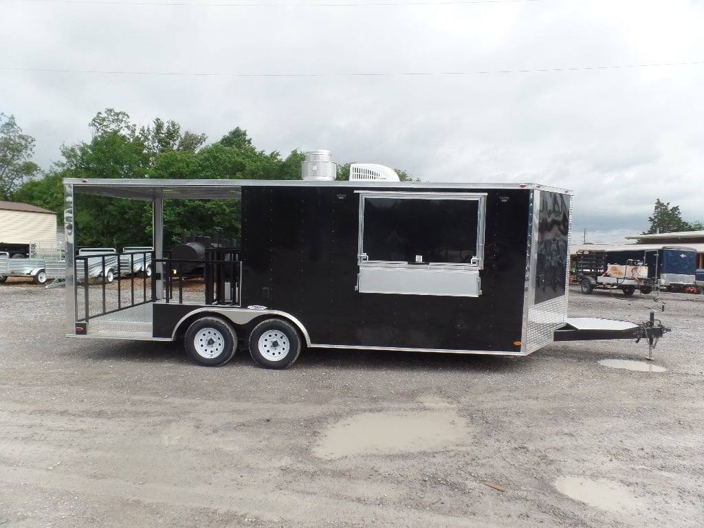 457-8.5-x-20-porch-style-concession-bbq-food-event-trailer-1.jpg 8.5' x 20' Porch Style Concession BBQ Food Event Trailer