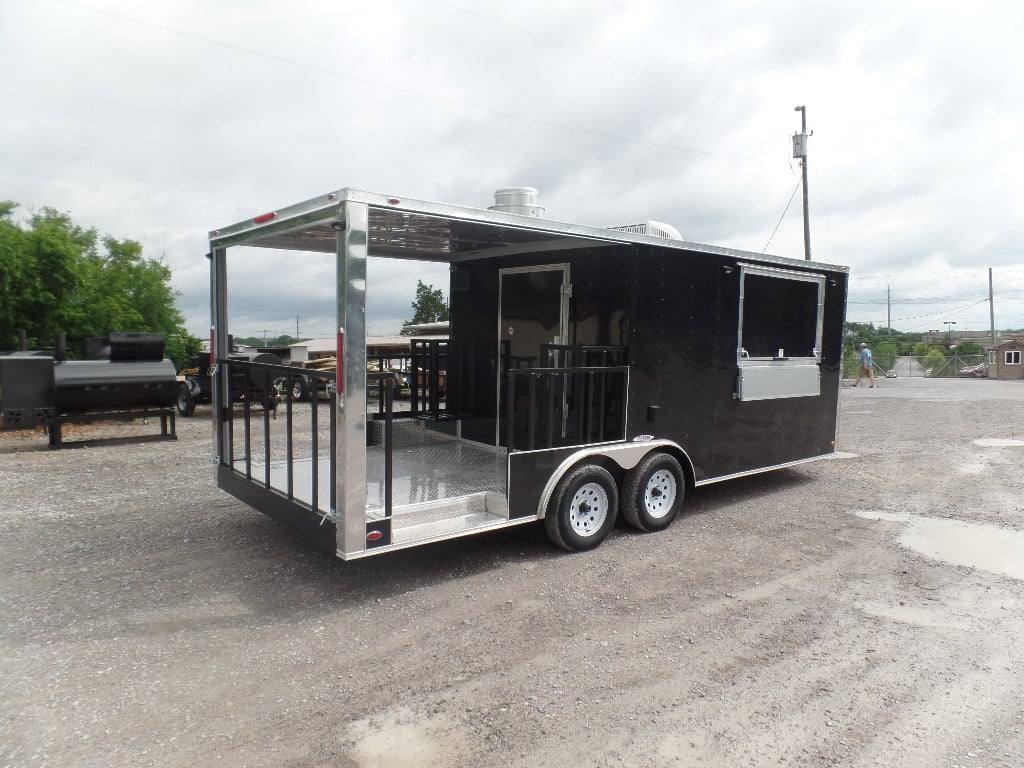 457-8.5-x-20-porch-style-concession-bbq-food-event-trailer-7.jpg 8.5' x 20' Porch Style Concession BBQ Food Event Trailer