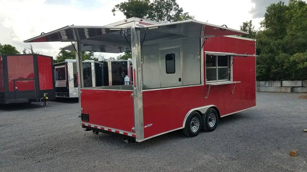 8.5' x 20' Red BBQ Porch Concession Food Trailer