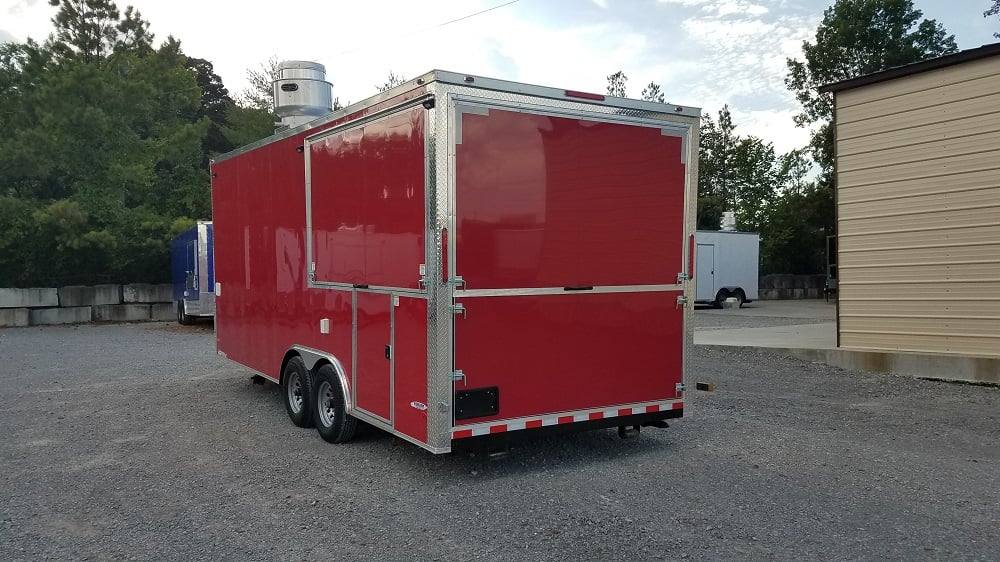 8.5' x 20' Red BBQ Porch Concession Food Trailer