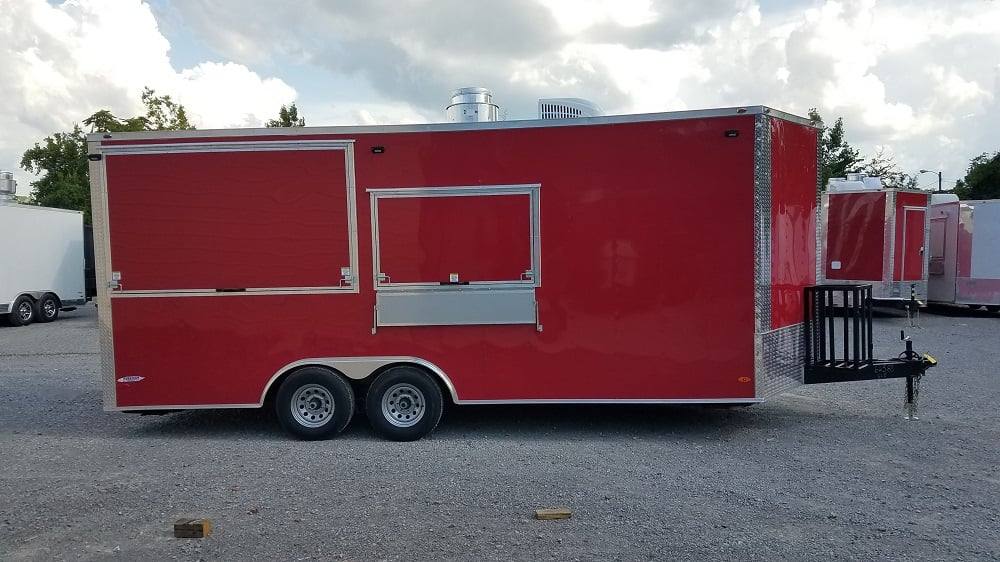 8.5' x 20' Red BBQ Porch Concession Food Trailer