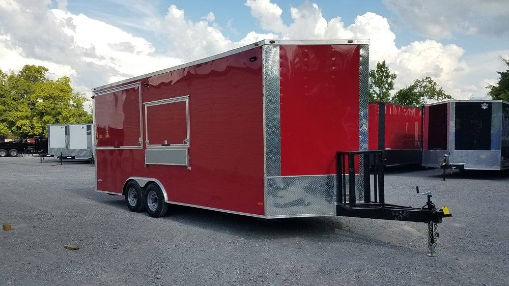 8.5' x 20' Red BBQ Porch Concession Food Trailer