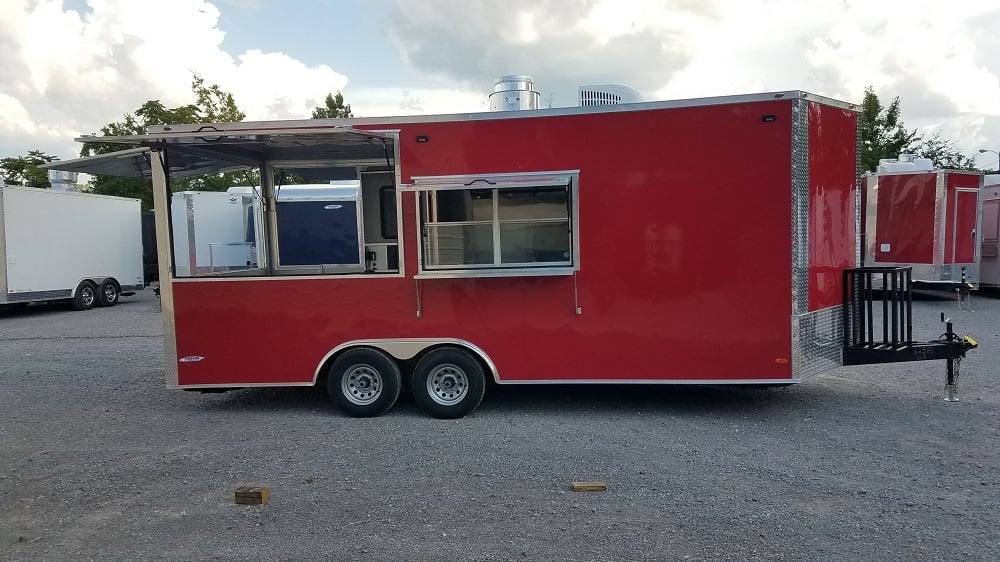 8.5' x 20' Red BBQ Porch Concession Food Trailer