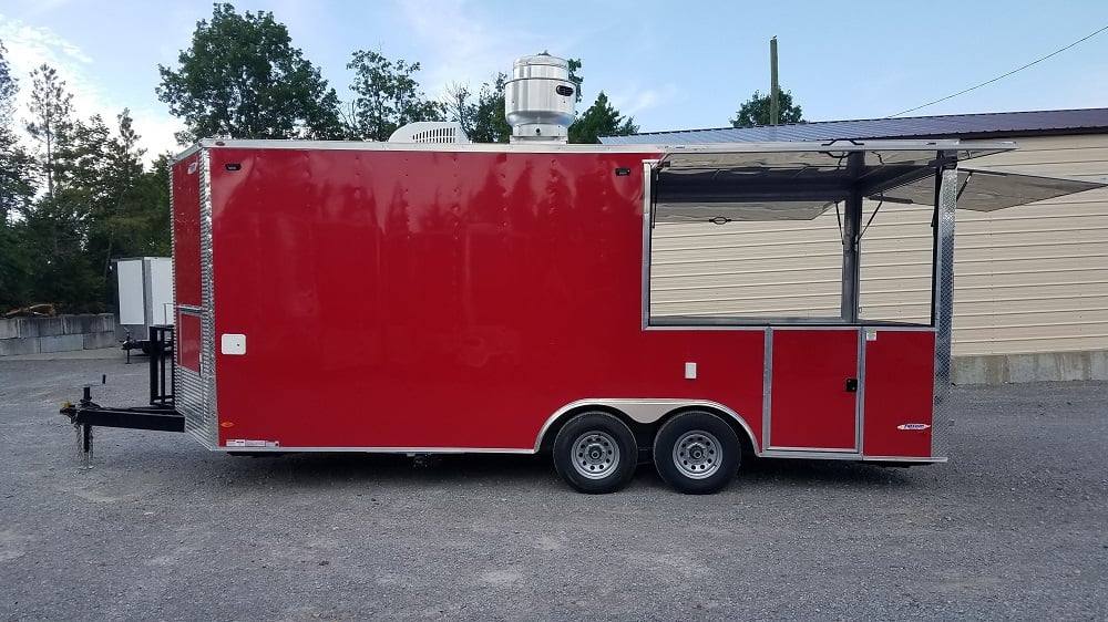 8.5' x 20' Red BBQ Porch Concession Food Trailer