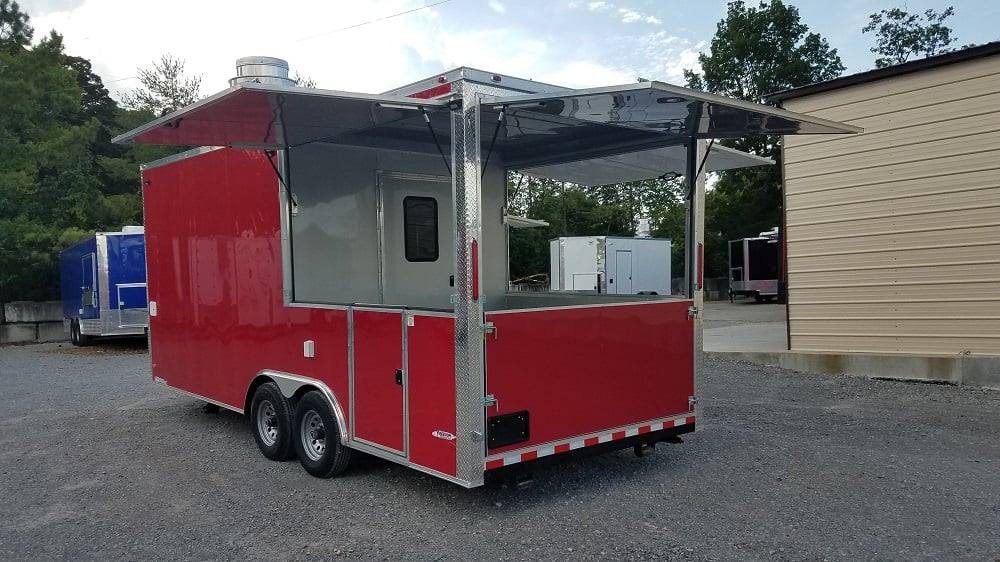 8.5' x 20' Red BBQ Porch Concession Food Trailer