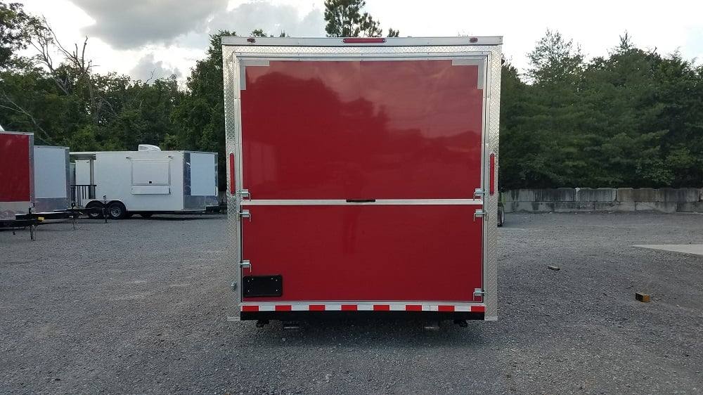 8.5' x 20' Red BBQ Porch Concession Food Trailer