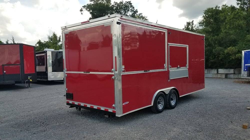8.5' x 20' Red BBQ Porch Concession Food Trailer