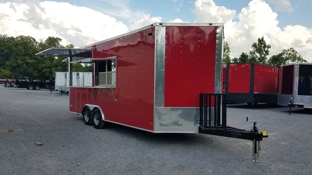 8.5' x 20' Red BBQ Porch Concession Food Trailer