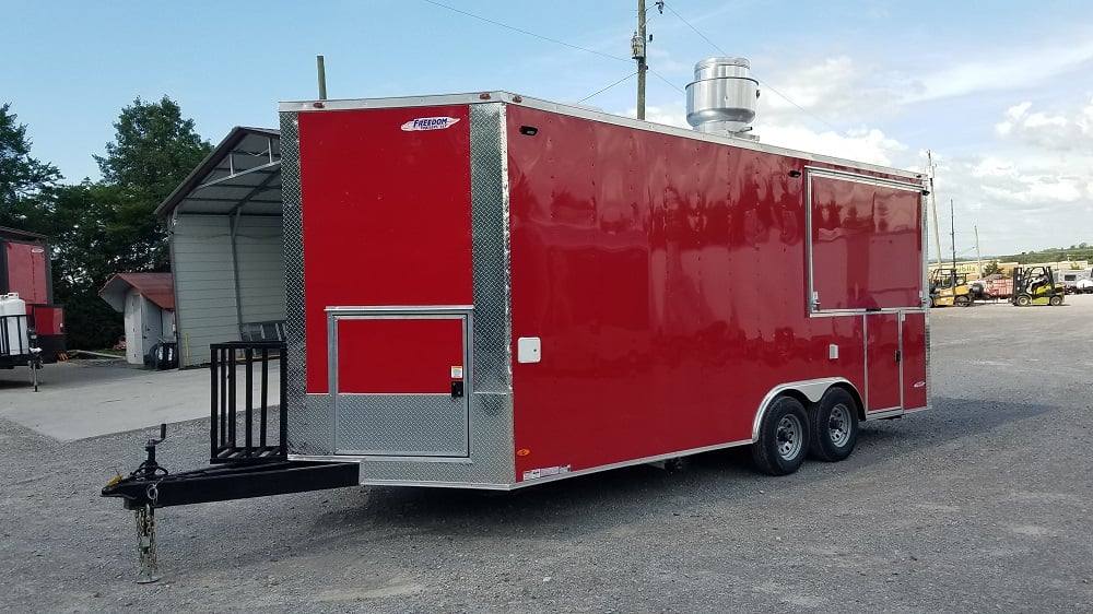 8.5' x 20' Red BBQ Porch Concession Food Trailer