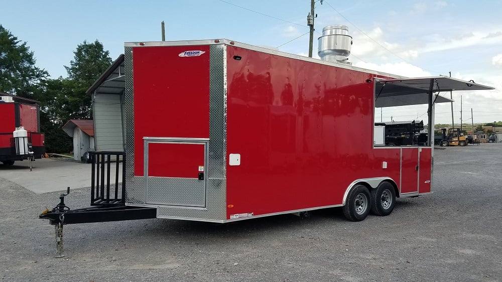 8.5' x 20' Red BBQ Porch Concession Food Trailer
