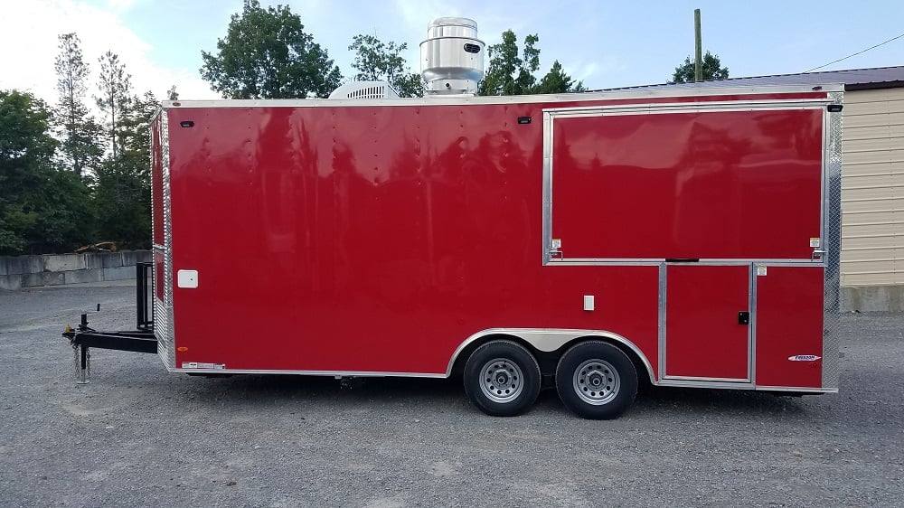 8.5' x 20' Red BBQ Porch Concession Food Trailer