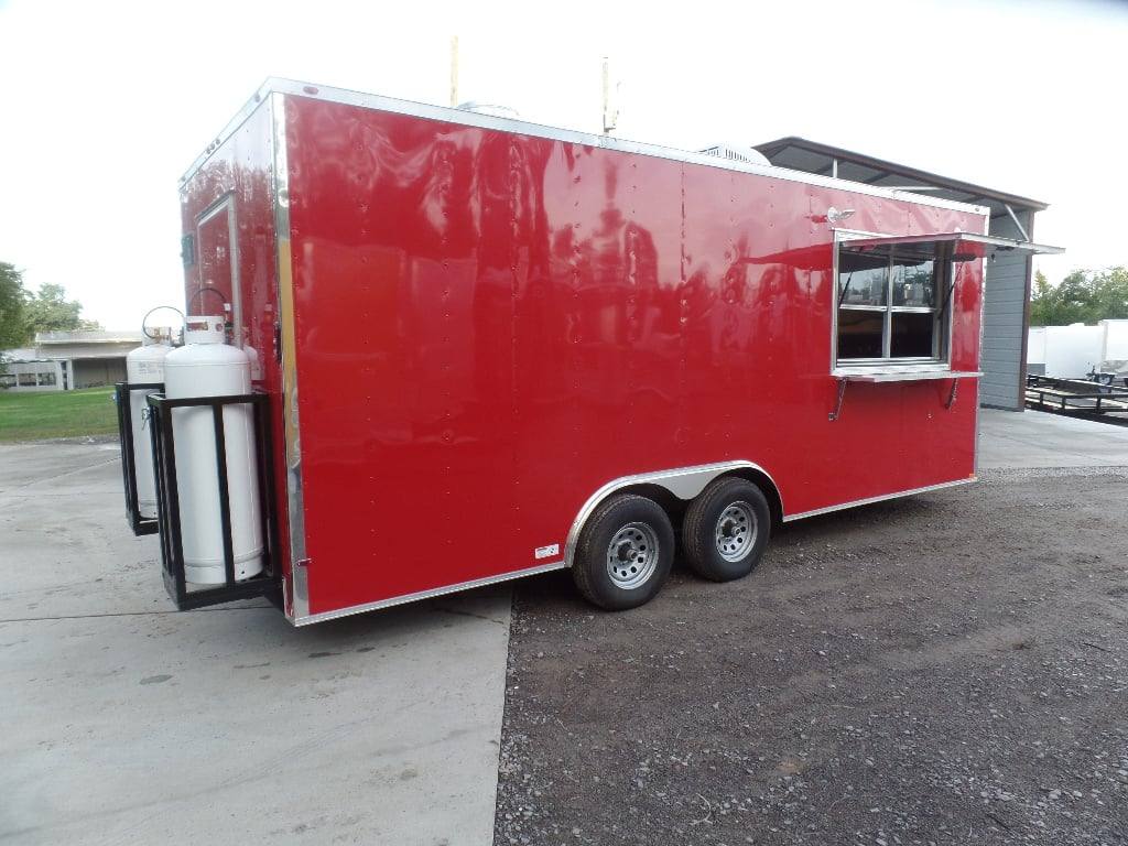 461-8.5-x-20-red-concession-food-trailer-with-appliances-1.jpg 8.5' x 20' Red Concession Food Trailer With Appliances