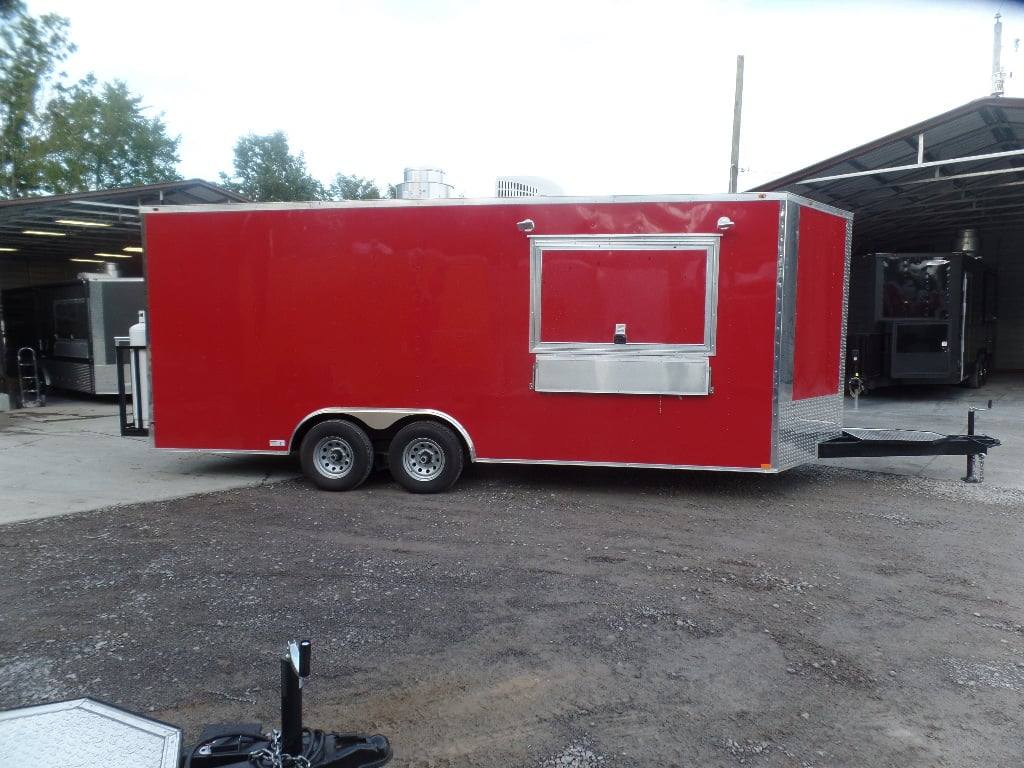461-8.5-x-20-red-concession-food-trailer-with-appliances-2.jpg 8.5' x 20' Red Concession Food Trailer With Appliances