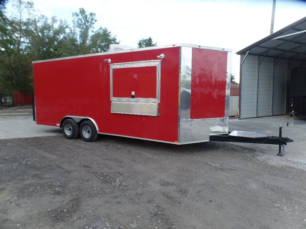 461-8.5-x-20-red-concession-food-trailer-with-appliances-5.jpg 8.5' x 20' Red Concession Food Trailer With Appliances
