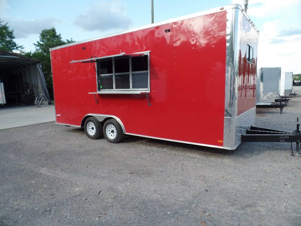 462-8.5-x-20-red-food-catering-event-concession-trailer-1.jpg 8.5' x 20' Red Food Catering Event Concession Trailer
