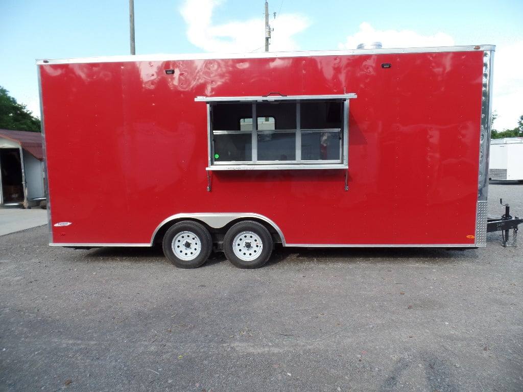 462-8.5-x-20-red-food-catering-event-concession-trailer-11.jpg 8.5' x 20' Red Food Catering Event Concession Trailer