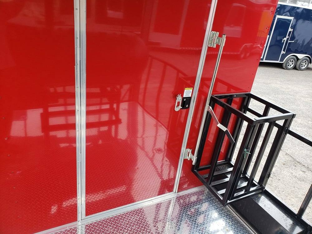 463-8.5-x-20-red-porch-style-bbq-concession-food-trailer-with-appliances-14.jpg 8.5' x 20' Red Porch Style BBQ Concession Food Trailer with Appliances