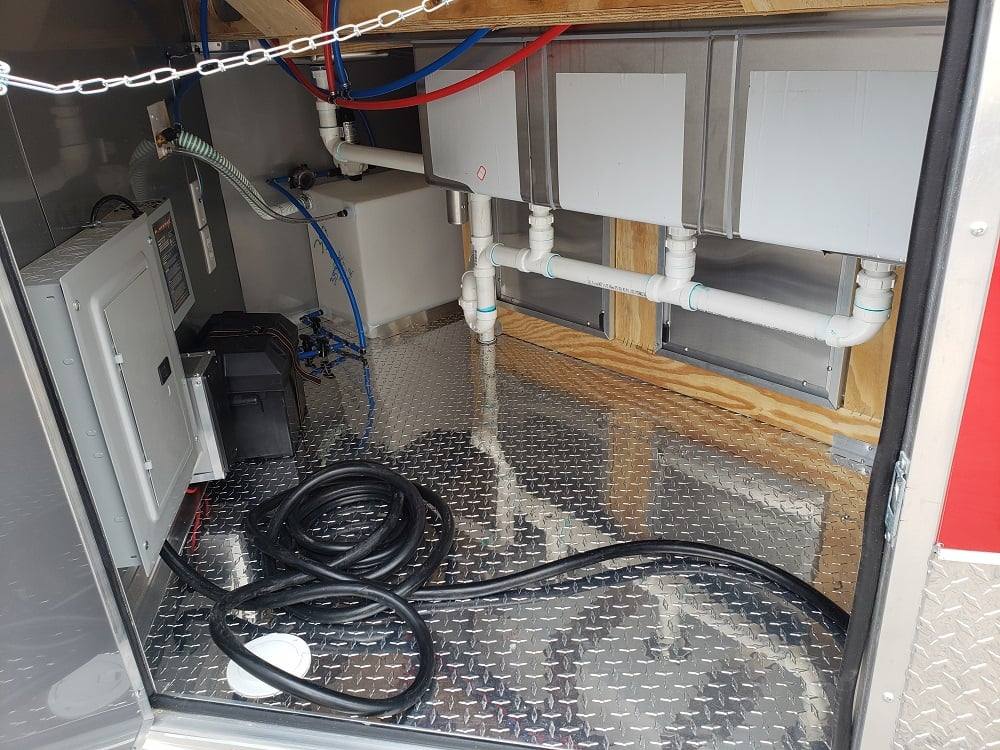 463-8.5-x-20-red-porch-style-bbq-concession-food-trailer-with-appliances-15.jpg 8.5' x 20' Red Porch Style BBQ Concession Food Trailer with Appliances