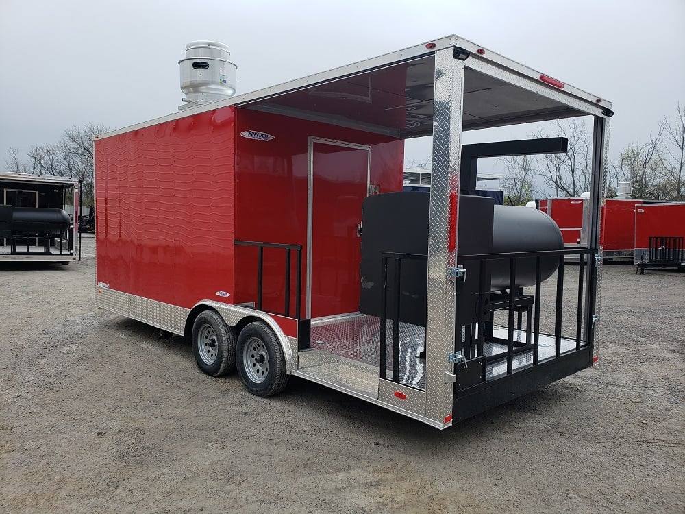 463-8.5-x-20-red-porch-style-bbq-concession-food-trailer-with-appliances-20.jpg 8.5' x 20' Red Porch Style BBQ Concession Food Trailer with Appliances