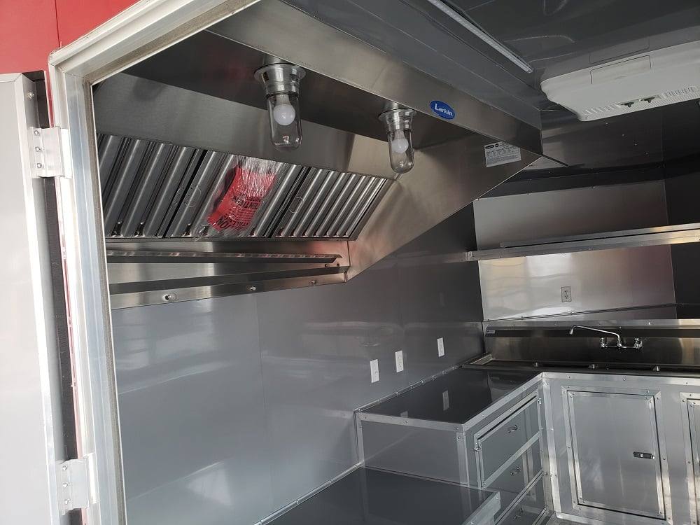 463-8.5-x-20-red-porch-style-bbq-concession-food-trailer-with-appliances-22.jpg 8.5' x 20' Red Porch Style BBQ Concession Food Trailer with Appliances