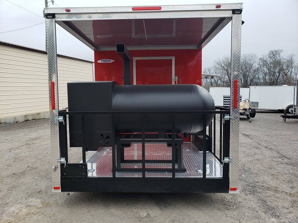 463-8.5-x-20-red-porch-style-bbq-concession-food-trailer-with-appliances-24.jpg 8.5' x 20' Red Porch Style BBQ Concession Food Trailer with Appliances