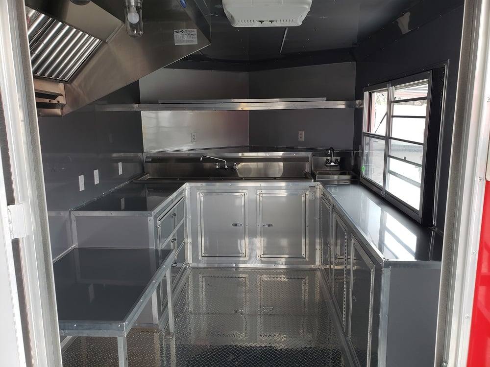463-8.5-x-20-red-porch-style-bbq-concession-food-trailer-with-appliances-9.jpg 8.5' x 20' Red Porch Style BBQ Concession Food Trailer with Appliances
