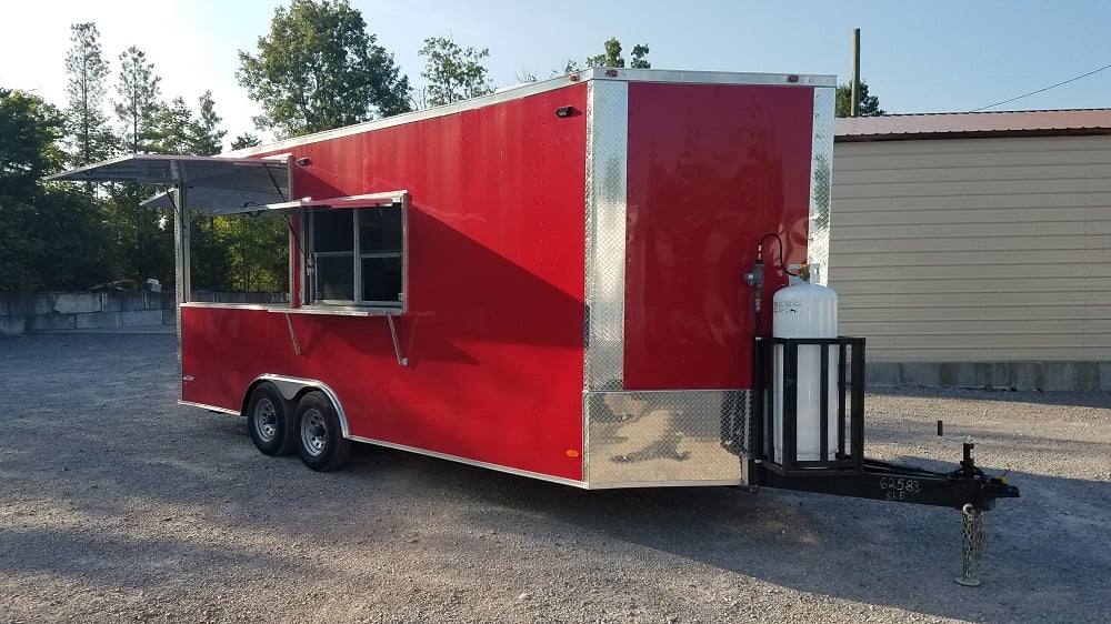 464-8.5-x-20-red-porch-style-concession-food-trailer-with-appliances-6.jpg 8.5' x 20' Red Porch Style Concession Food Trailer With Appliances