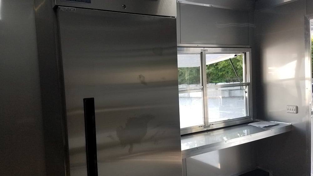 464-8.5-x-20-red-porch-style-concession-food-trailer-with-appliances-7.jpg 8.5' x 20' Red Porch Style Concession Food Trailer With Appliances