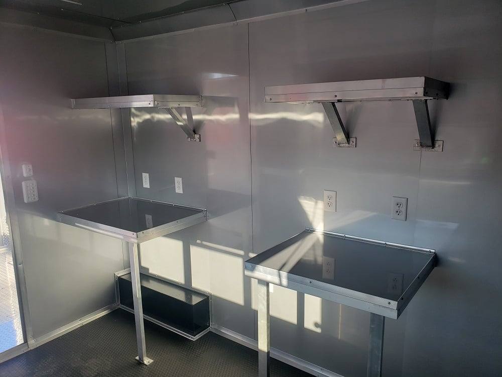 467-8.5-x-20-victory-red-bbq-porch-concession-food-trailer-17.jpg 8.5' x 20' Victory Red BBQ Porch Concession Food Trailer
