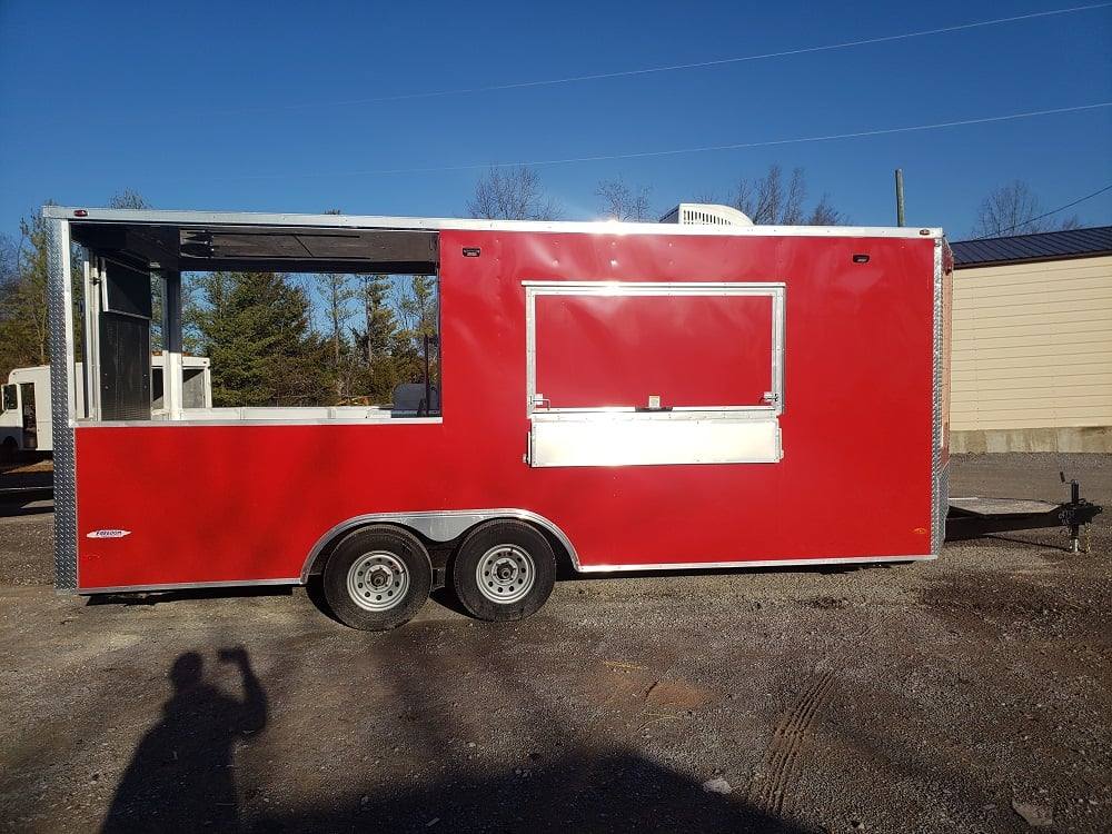 467-8.5-x-20-victory-red-bbq-porch-concession-food-trailer-21.jpg 8.5' x 20' Victory Red BBQ Porch Concession Food Trailer