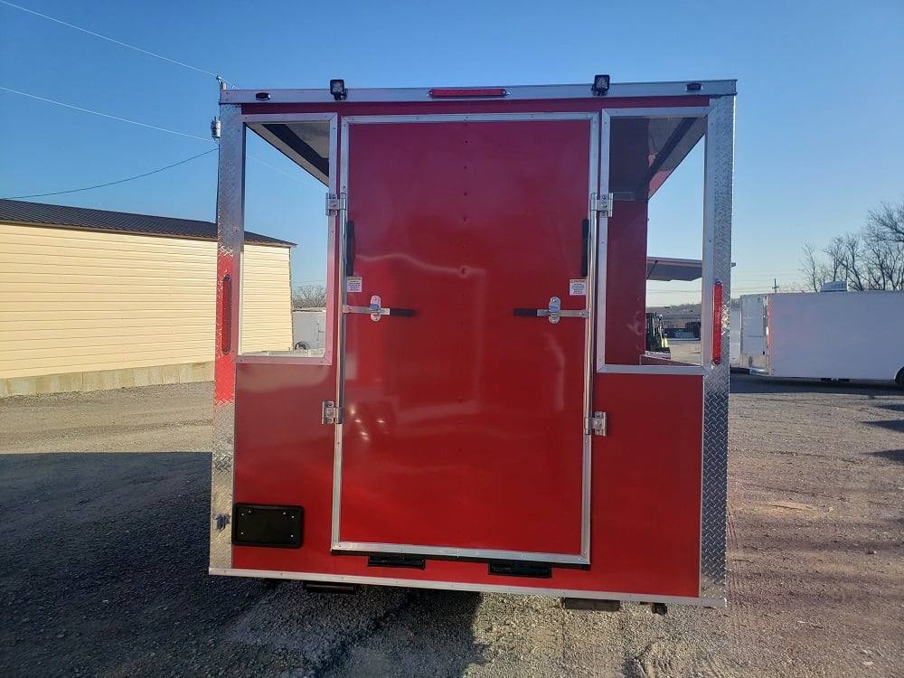 467-8.5-x-20-victory-red-bbq-porch-concession-food-trailer-24.jpg 8.5' x 20' Victory Red BBQ Porch Concession Food Trailer