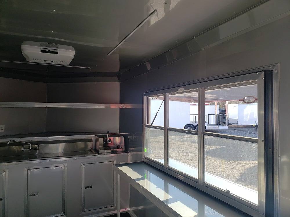 467-8.5-x-20-victory-red-bbq-porch-concession-food-trailer-26.jpg 8.5' x 20' Victory Red BBQ Porch Concession Food Trailer