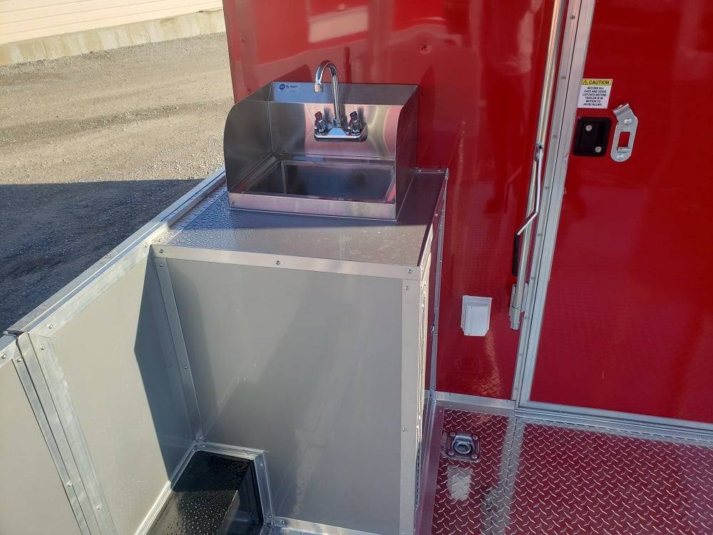 467-8.5-x-20-victory-red-bbq-porch-concession-food-trailer-29.jpg 8.5' x 20' Victory Red BBQ Porch Concession Food Trailer
