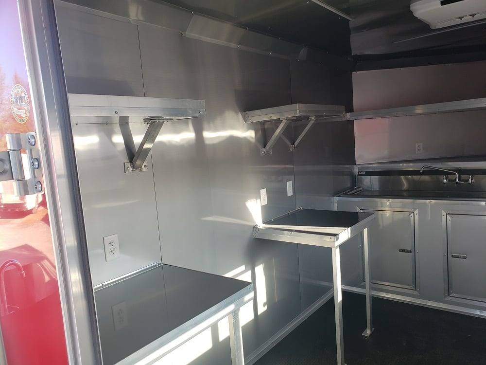 467-8.5-x-20-victory-red-bbq-porch-concession-food-trailer-5.jpg 8.5' x 20' Victory Red BBQ Porch Concession Food Trailer